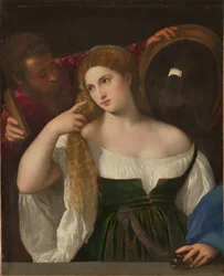 Junge Frau bei der Toilette